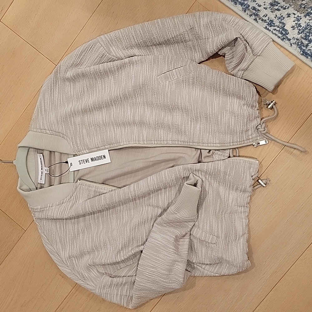 NWT Steve Madden Bomber Sweater Jacket